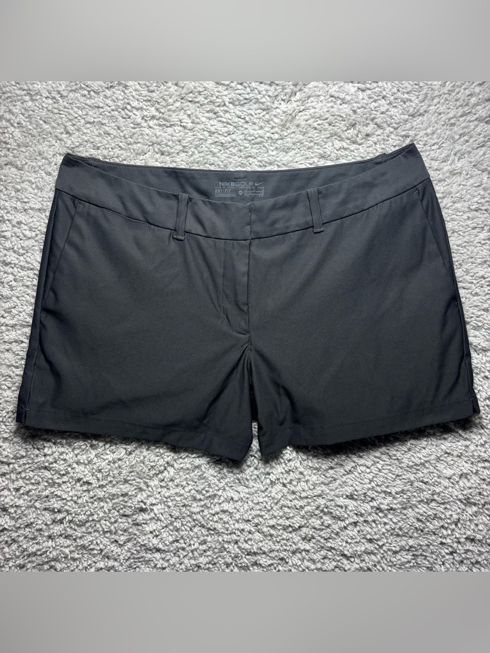 NIKE Shorts Womens 10 Golf Drifit Black Belt Loops 4 Pockets Activewear Outdoor